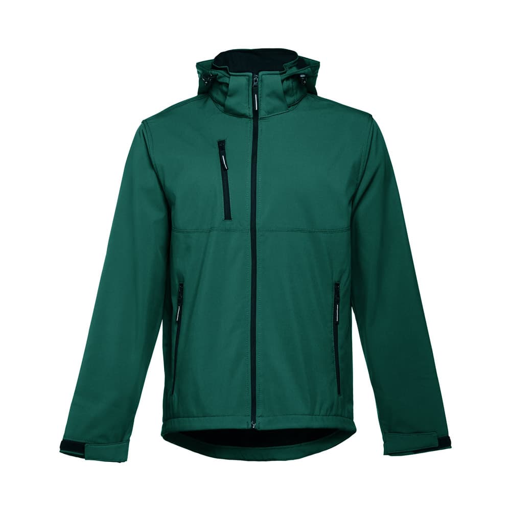 THC ZAGREB softshell herrajakki með lausri hettu