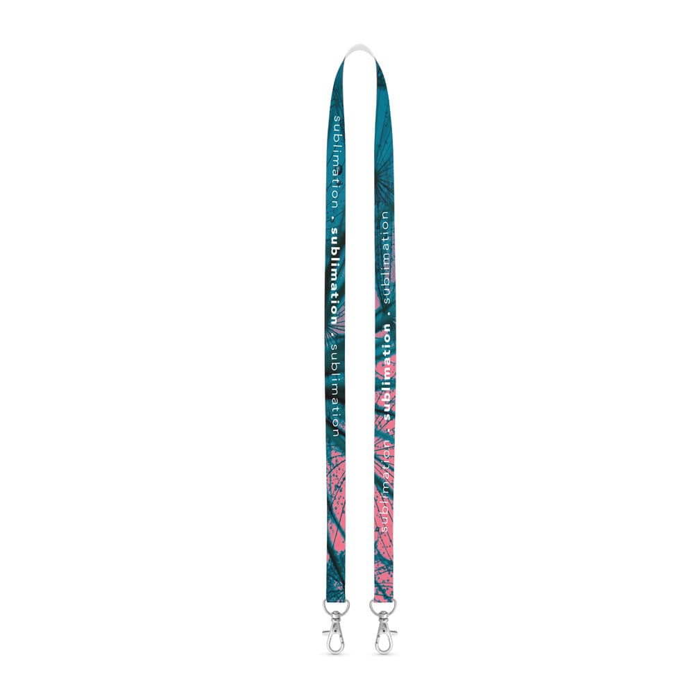 SUBLIMATION Long Slim I Duo hálsband úr pólýester, 15 mm, hvítt (301)